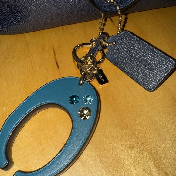 Coach F11926 City Tote Blue Pebbled Leather Shoulder Bag Purse - Picture 3 of 7